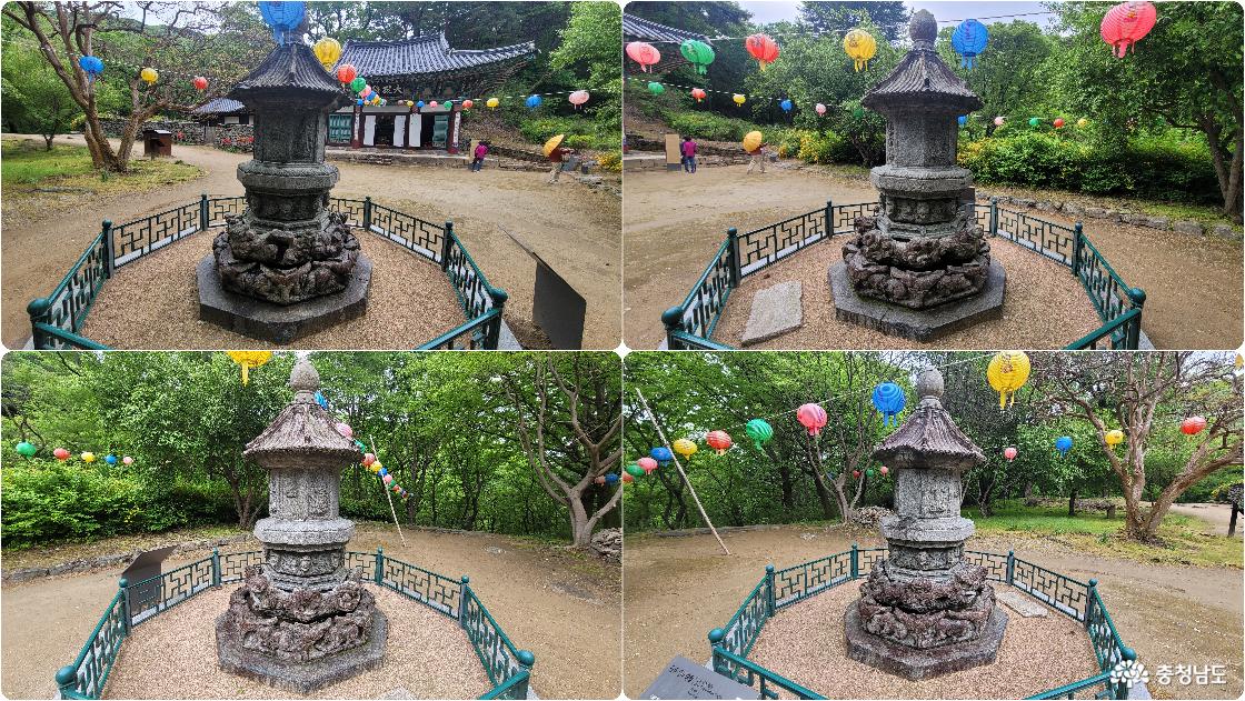 천년고찰 공주 계룡산 갑사 대적전의 승탑의 네방향 전경.