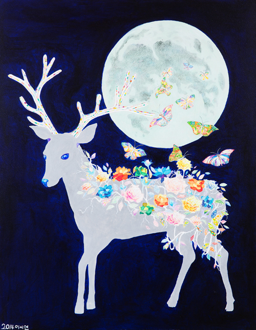  달빛 소나타 -동물을 좋아하는 시연이는 사슴이 아름다움 표현에 적합하다고 생각해 꽃과 조화를 표현함