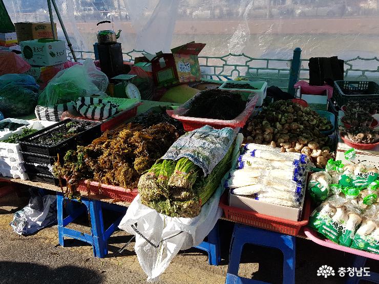홍성전통시장에서 판매하는 채소들