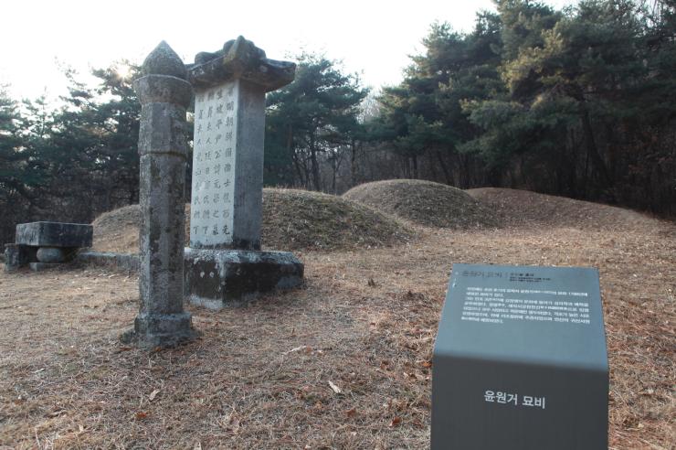 용서(龍西)  윤원거(尹元擧)의 묘소