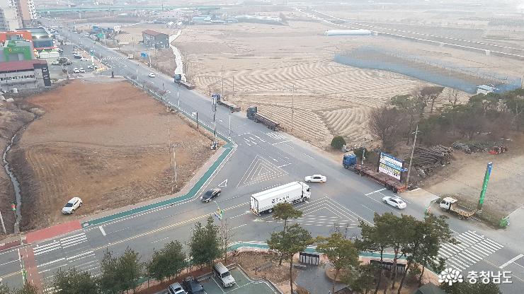 충남 청양군 휴먼시아아파트 삼거리 회전교차로 설치