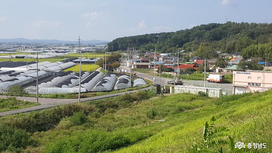 댐에서 바라본 마을 풍경