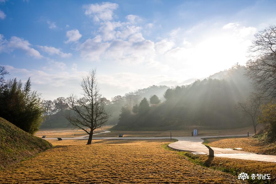 공주 공산성의 이른 아침 풍경 사진