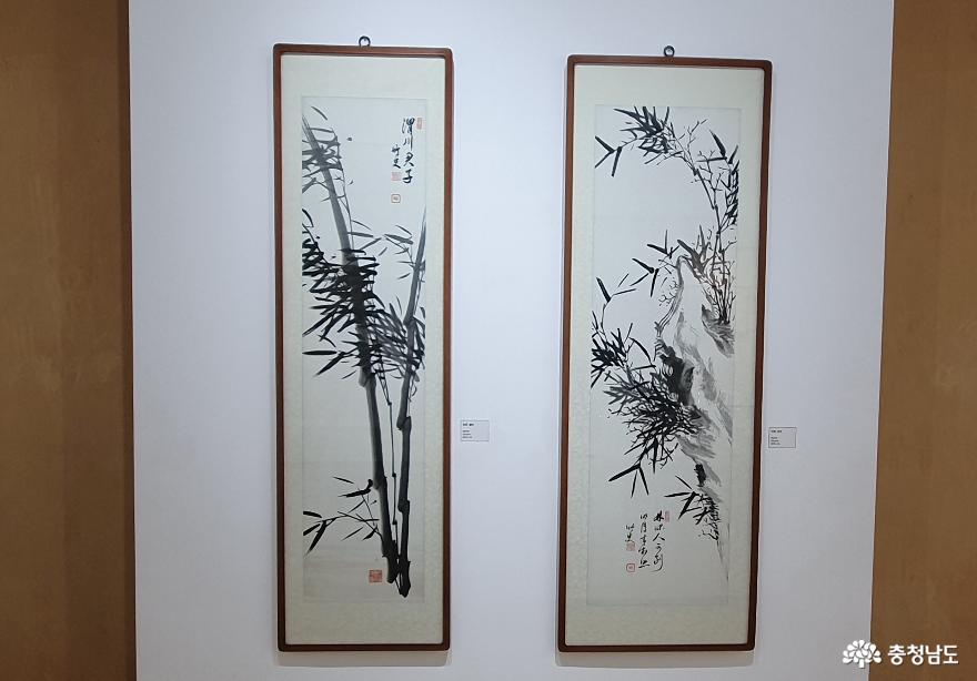 고암 이응노의 대나무 수묵화. 이응노는 대나무 그림을 자그려 청사라는 호를 얻기도 했다.