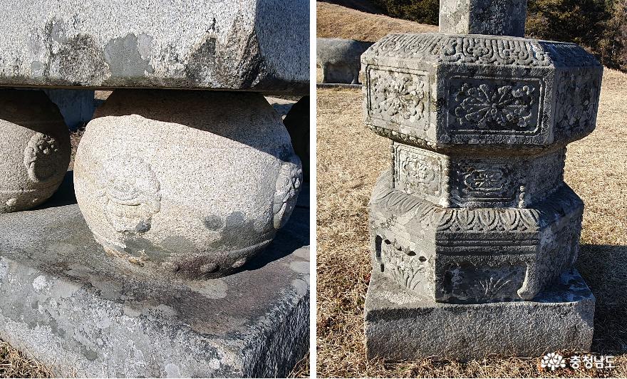 남연구묘의 상석과 석등 무늬.