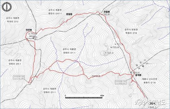 계룡산성의 위치