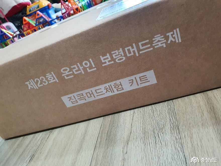 택배로 온 집콕머드체험키트.