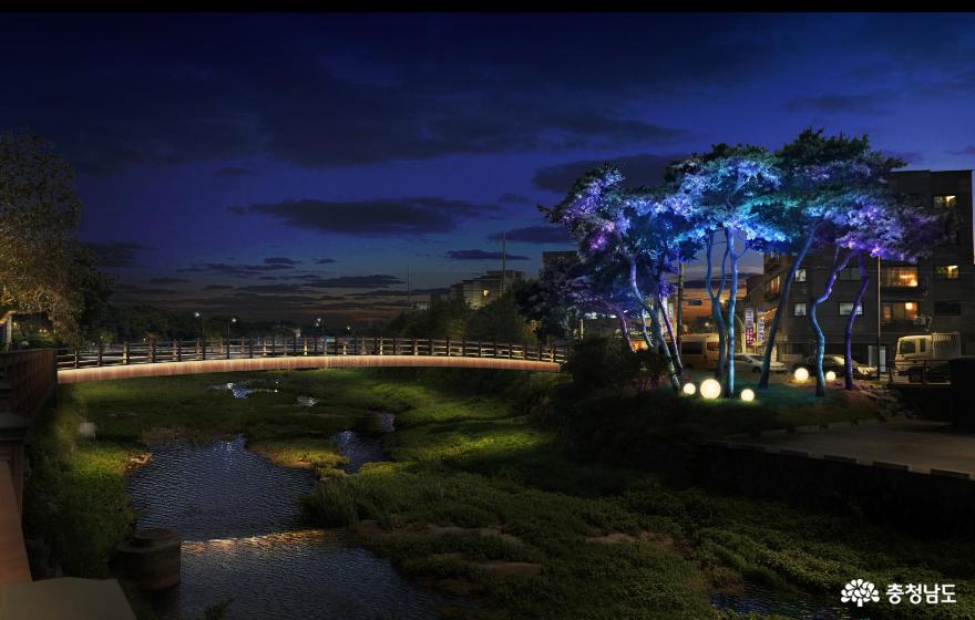‘빛으로 활기를 되찾는 홍성의 밤’ 홍성천 경관조명 설치