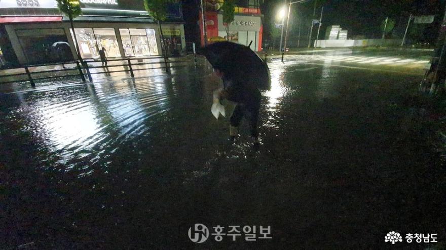 홍성군 ‘물폭탄’, 하루 새 최대 204㎜ 강우량