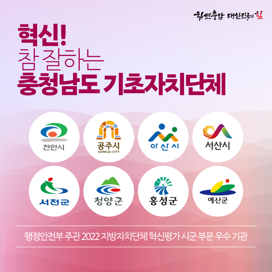 충남, 혁신평가 우수기관 선정! 사진