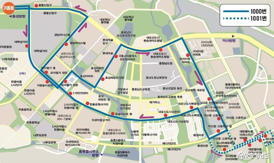 内浦新都市循環バスの路線変更：1000番台