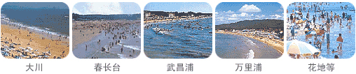 海水浴场 : 38个 (大川、春长台、武昌浦、万里浦、花地等)