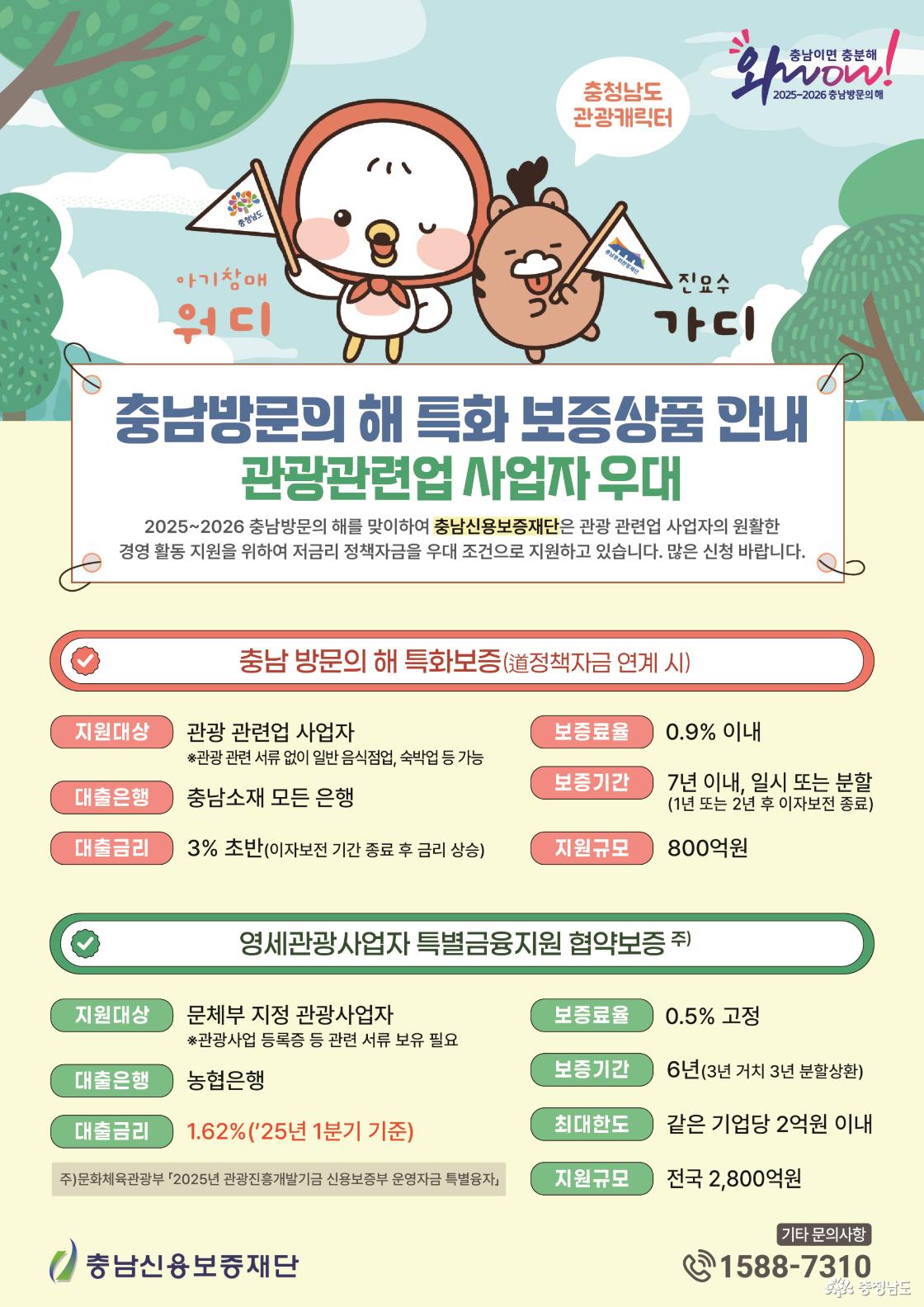 충남 방문의 해 특화보증 금융 상품 전단지 시안
