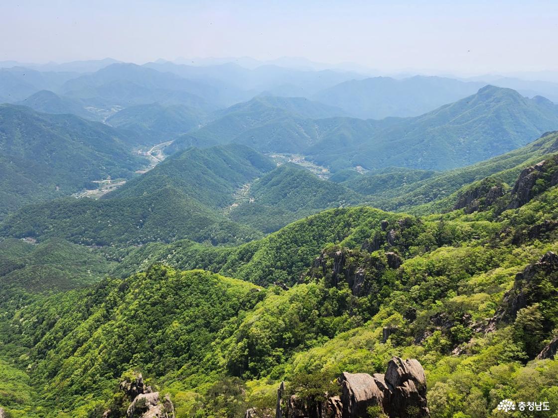 마천대에서 바라 본 논산 방향