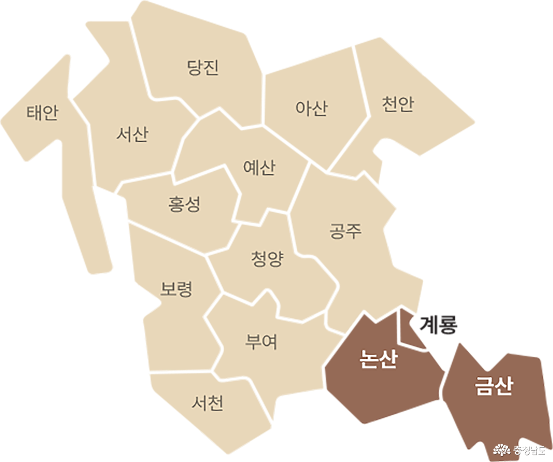 충청남도 국방특화클러스터 지도
