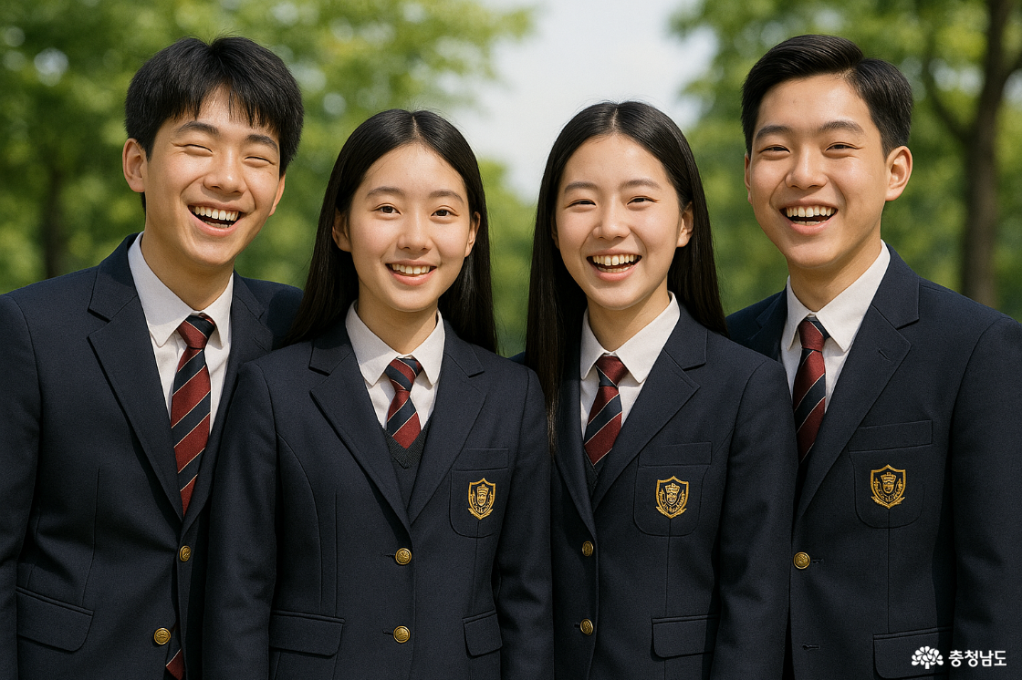 교복 입고 행복한 학생들