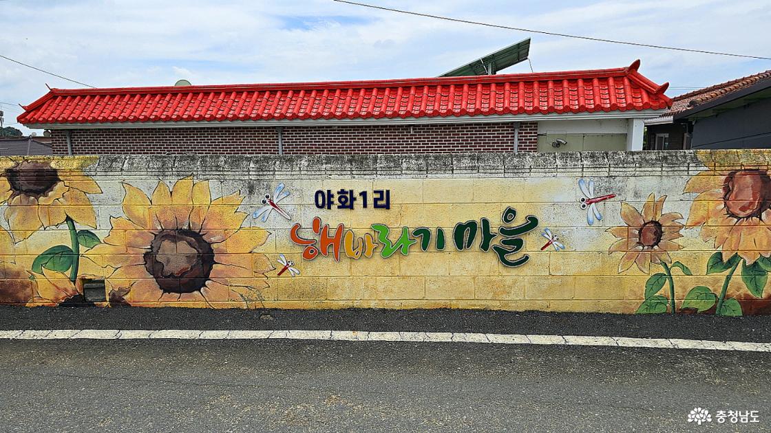 해바라기 마을임을 알리는 벽화가보인다