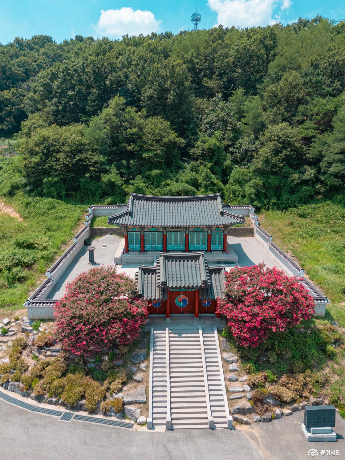 아산시 모선사 항공뷰 사진