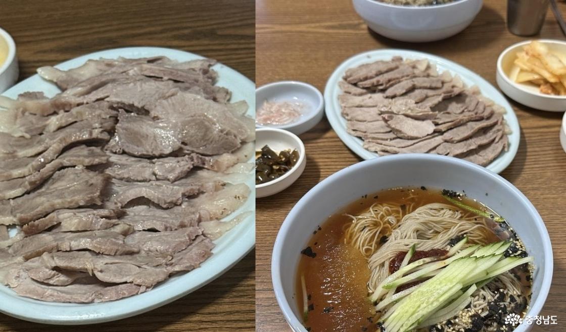 막국수와 수육 사진
