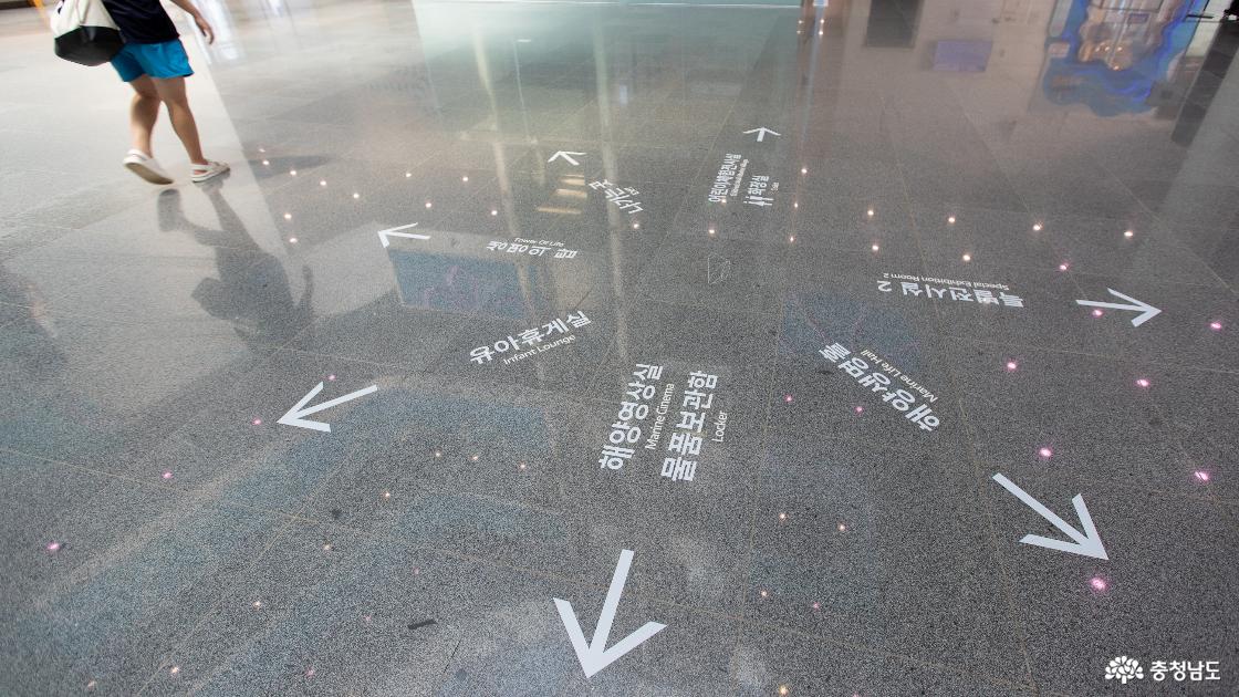 관람 안내 화살표의 모습
