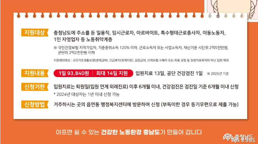 입원생활비 지원사업