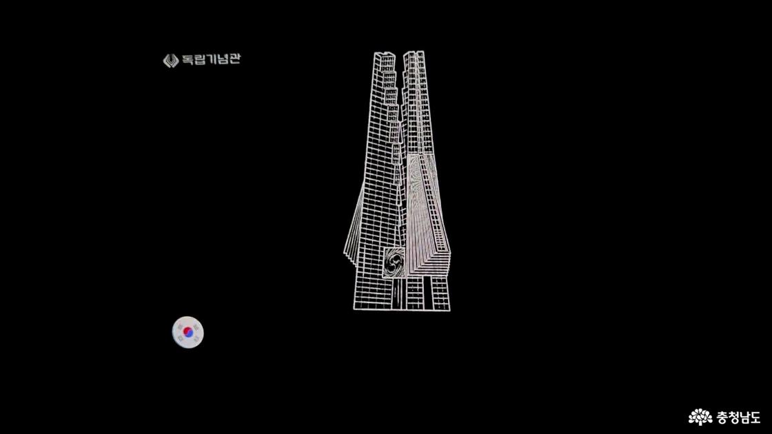독립기념관을 대표하는 상징물인 '겨레의탑'에 담긴 상징을 설명해주는 십이지신 캐릭터.