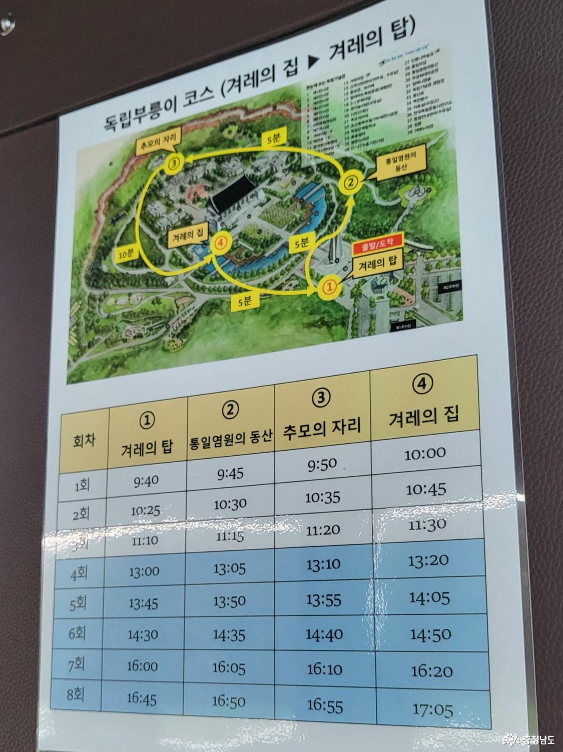독립부릉이 코스 안내입니다.