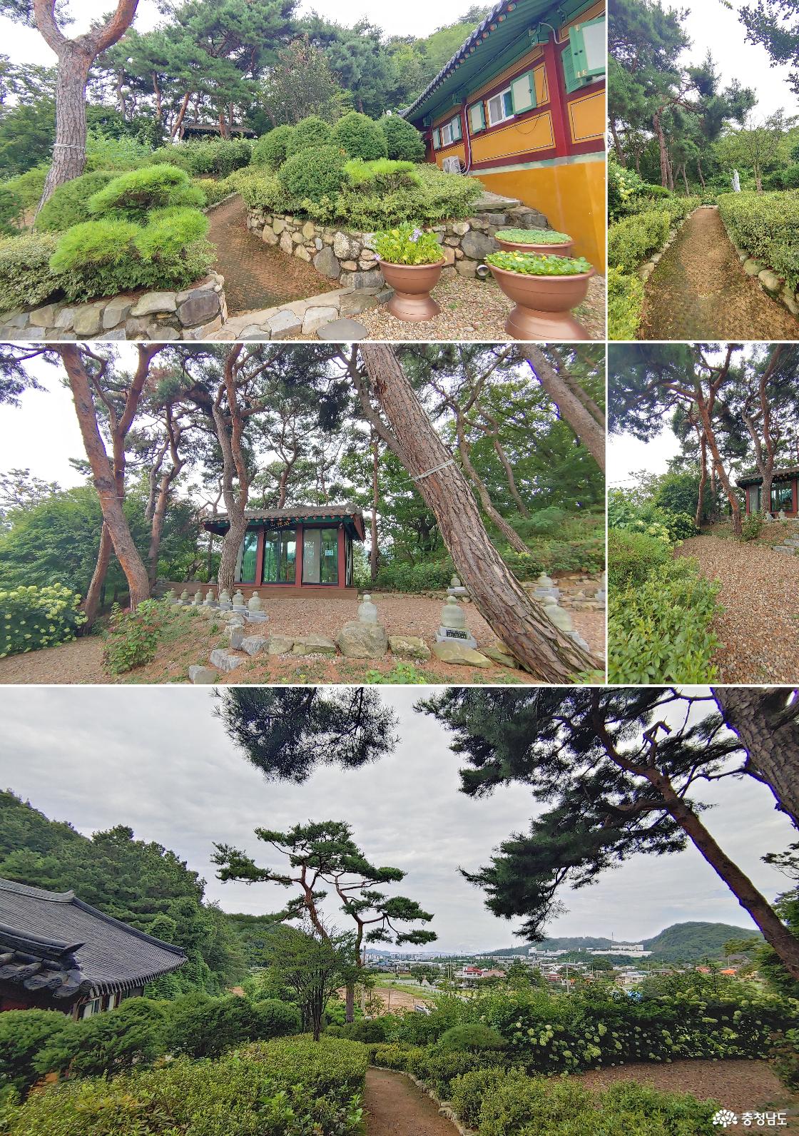 신신각 오르는 길 / 산신각 / 산신각에서 바라본 천흥리 마을 풍경 