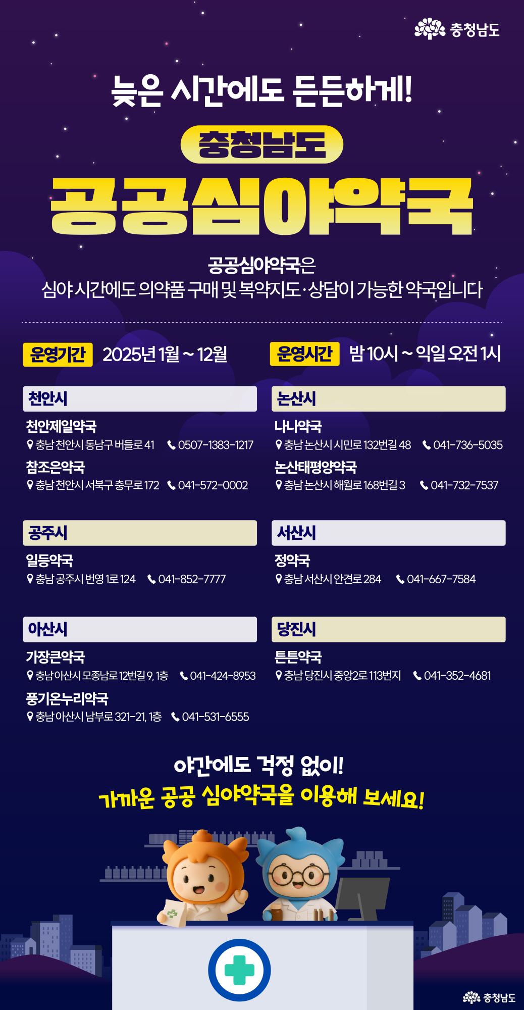 “야간·공휴일에도 약 걱정 없는 충남”