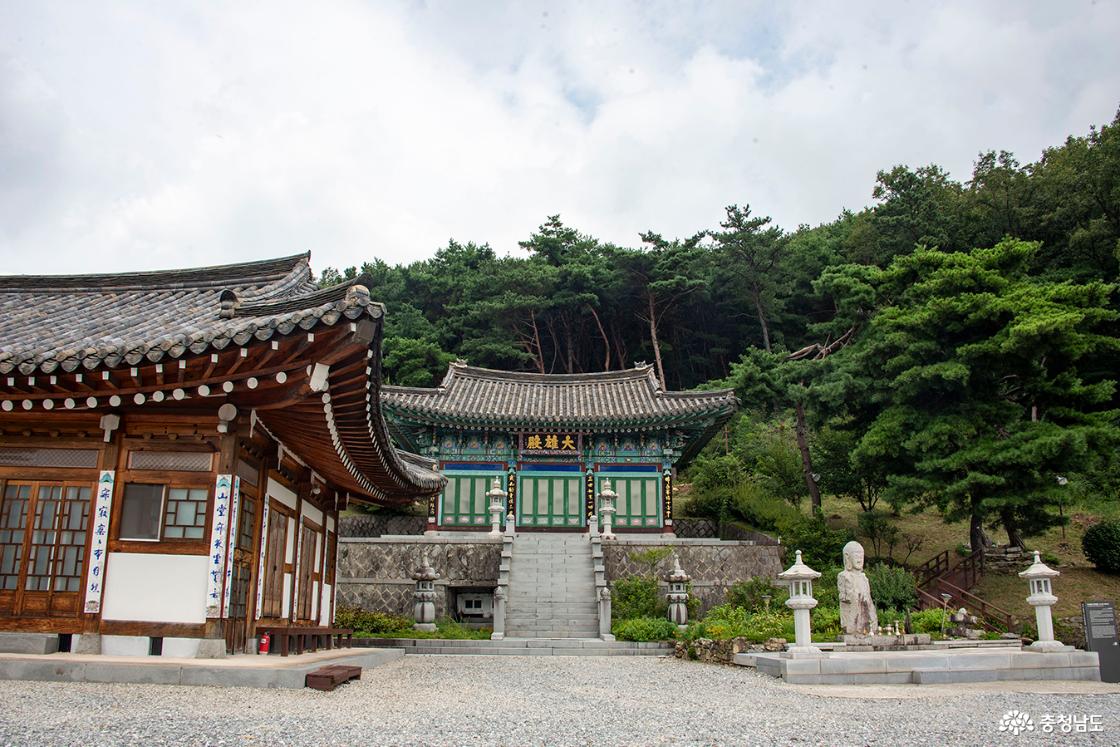 소나무 숲 아래 송암사 전경