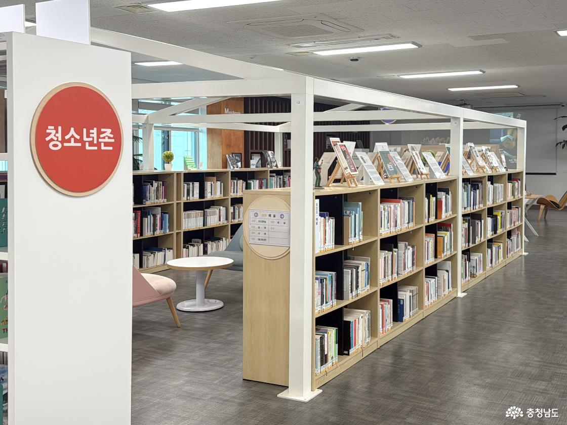 청소년존 다른 도서관에는 도서관의 핵심 이용층이 청소년임에도 불구하고 어린이 도서실은 있어도 청소년 전용 도서만 분류되어 있는 곳이 잘 없는데 이곳은 학생교육문화원 내의 도서관인 만큼 청소년존이 따로 있다