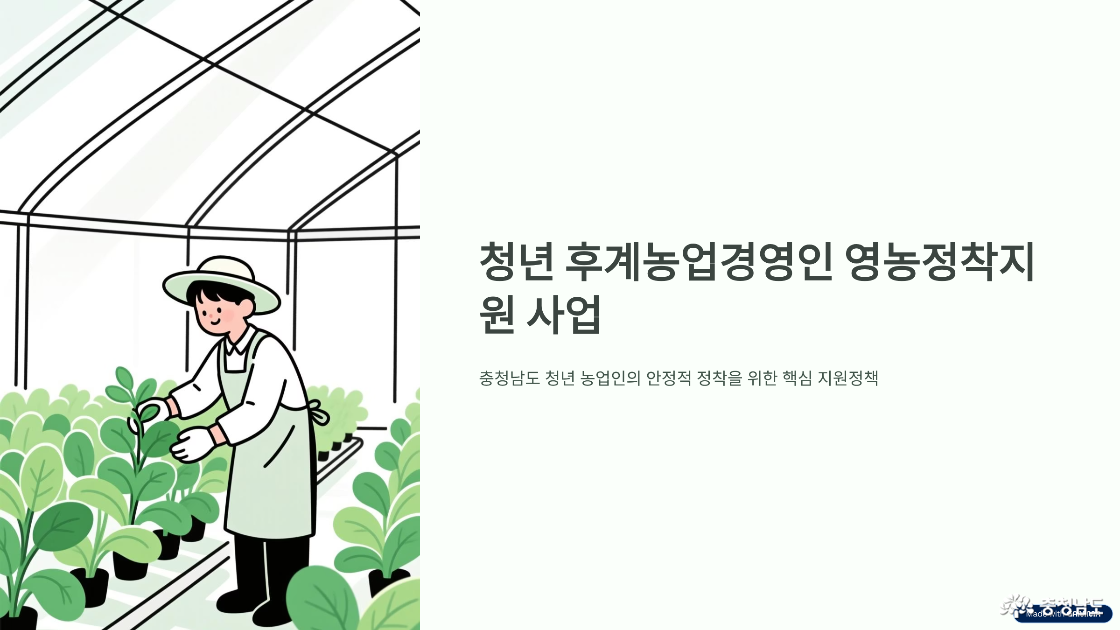 2025년 충청남도 청년농업경영인 지원정책! ‘영농정착지원사업’으로 최대 3,600만원 받자 🌾