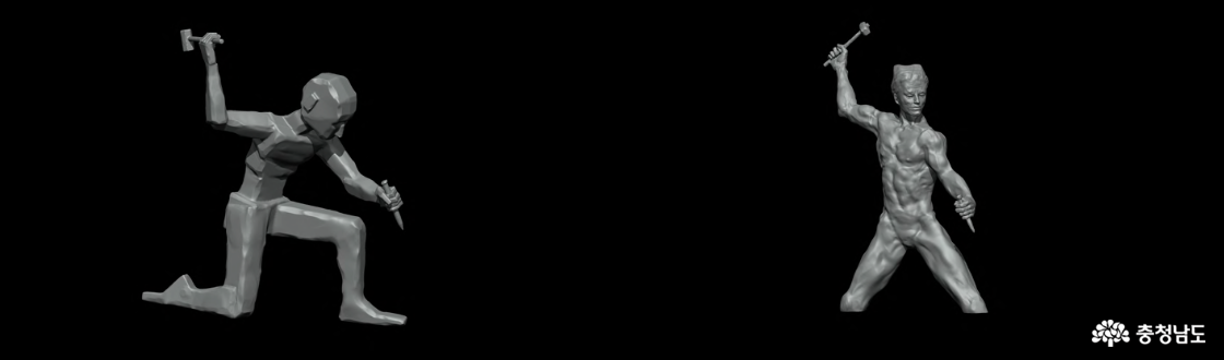 왼쪽부터 김윤 작가의 작품 '조각가Ⅰ, 조각가 Ⅱ