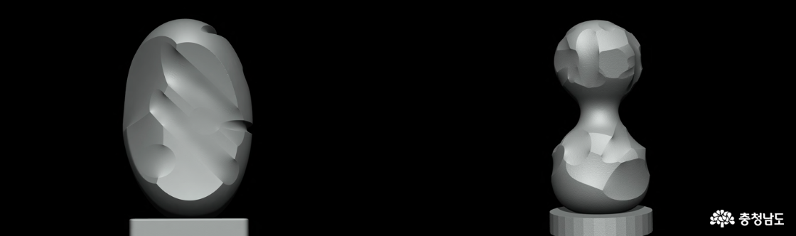  왼쪽부터 김윤 작가의 작품 '원도심 흔적 Ⅱ, 원도심 흔적 Ⅲ