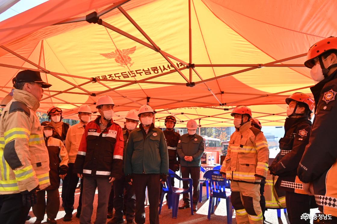 물류센터 화재 진압 현장 점검