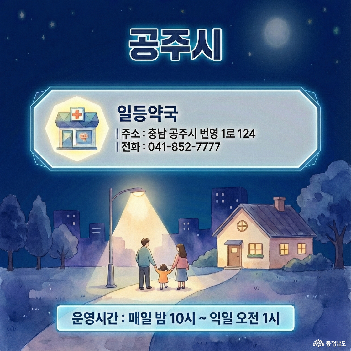 공주 공공심야약국 카드뉴스