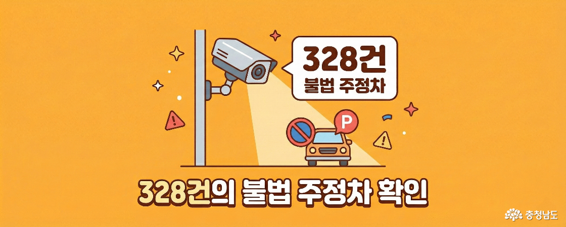 총 328건 불법 주정차 확인