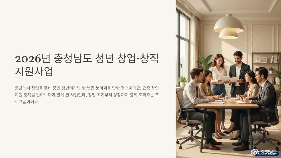 창업 고민 중이라면? 2026 충남 청년 창업 지원사업 정리