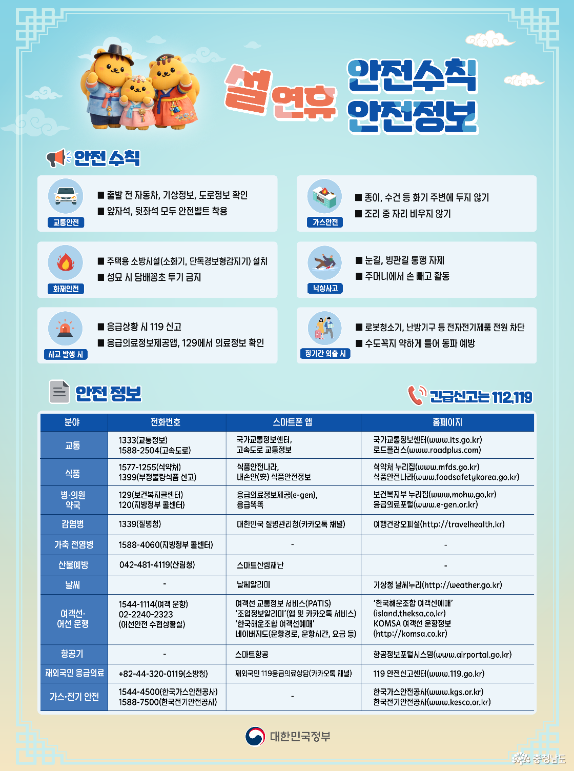 설 연휴 안저수칙.안전정보