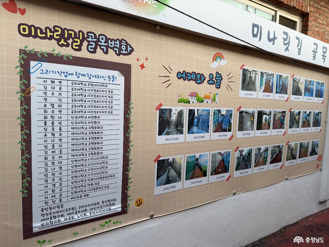 미나릿길 골목벽화 안내판
