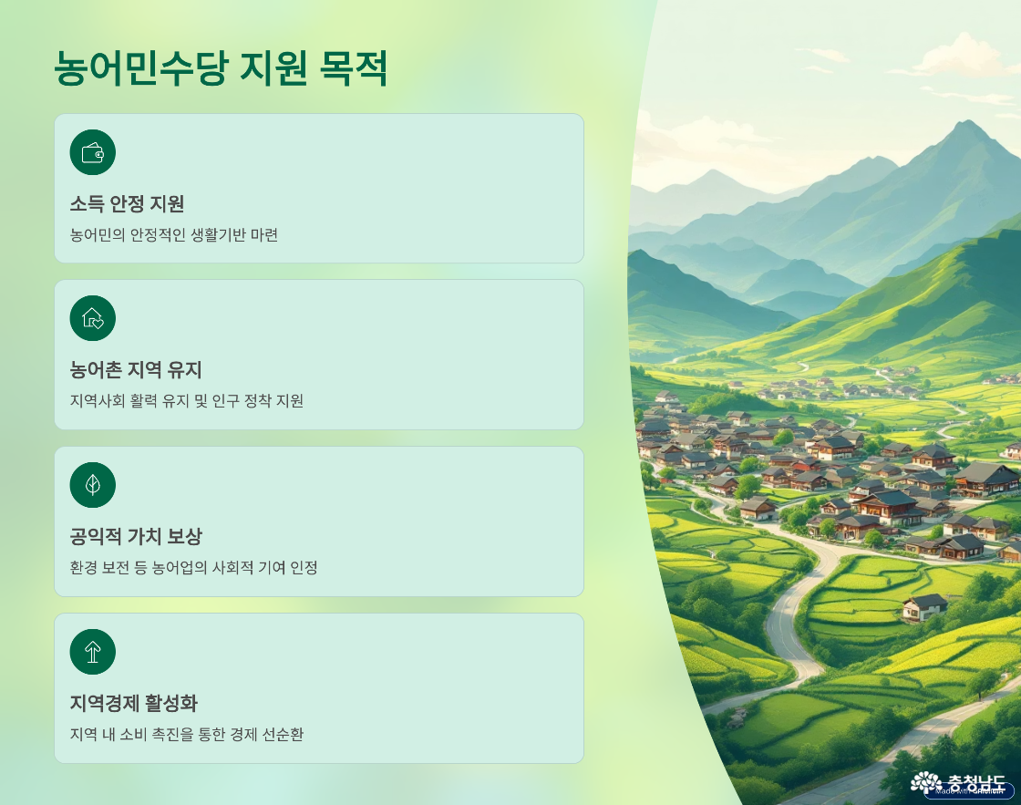 ▲ 충남 농어민 수당 지원사업