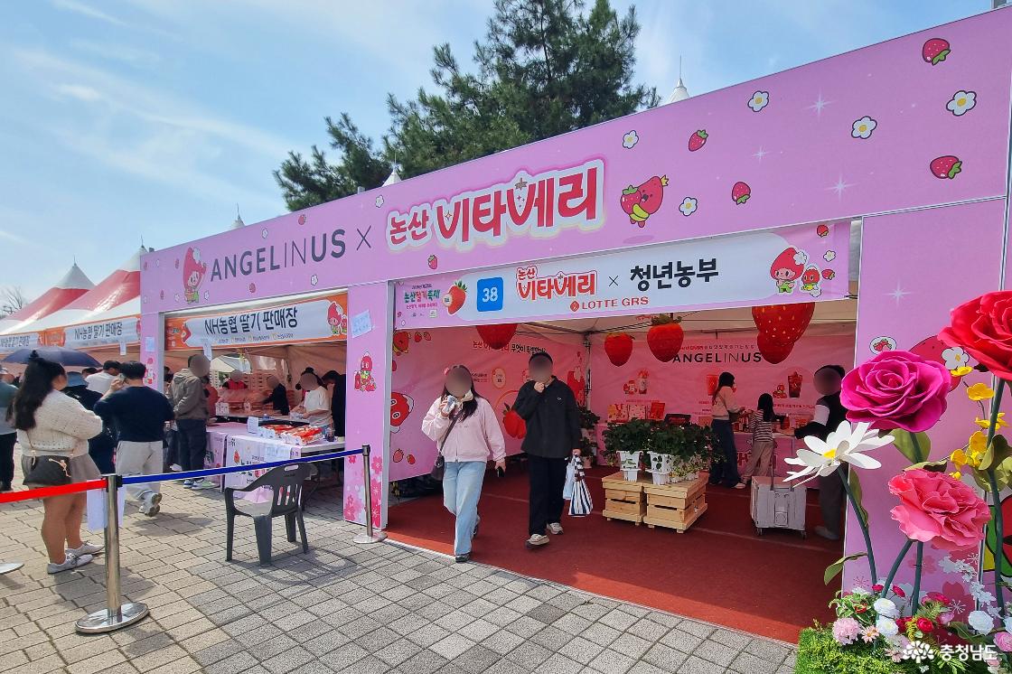 딸기축제 딸기 가판대