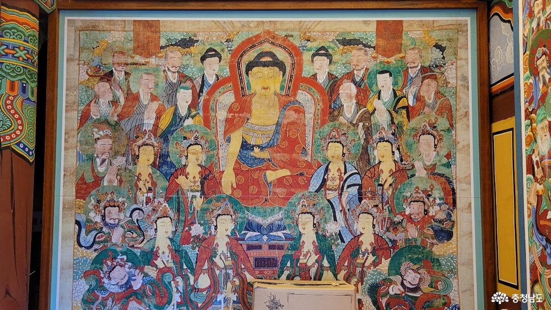 천년고찰 홍성 용봉사 지장전의 영산회괘불탱.