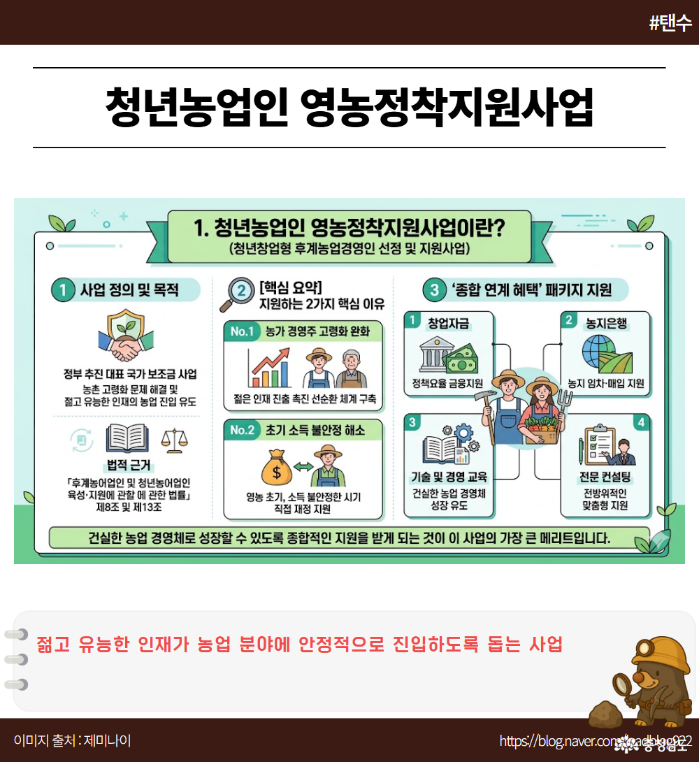 1. 청년농업인 영농정착지원사업