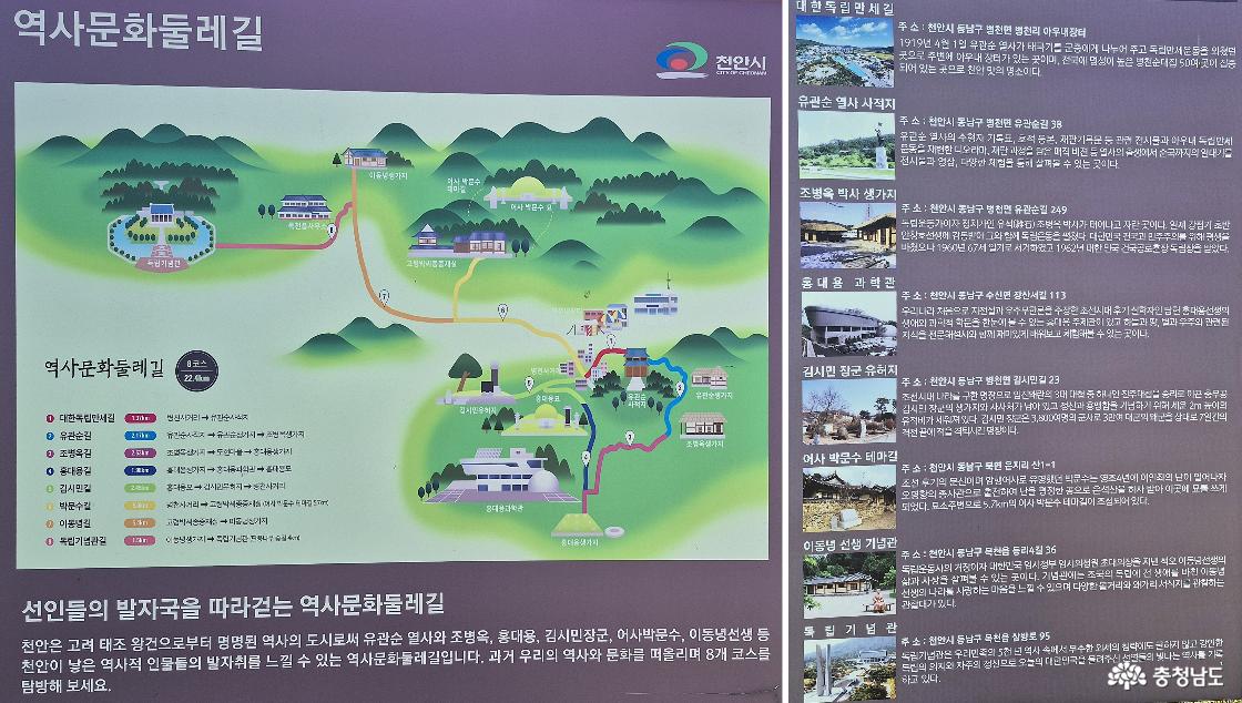 천안의 역사 문화 둘레길 - 목천 향교 입구에 서 있던 안내판