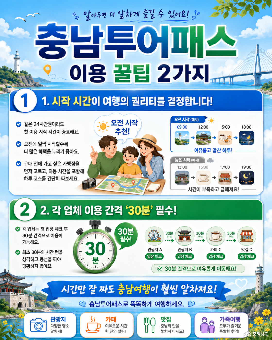 오전 일찍 시작하기, 각 업체 이용 간격 30분 필수