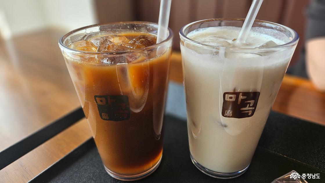 마곡커피 알밤라떼, 대추차 사진임