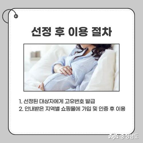 1. 선정된 대상자에게 고유번호 발급 2. 안내받은 지역별 쇼핑몰에 가입 및 인증 후 이용