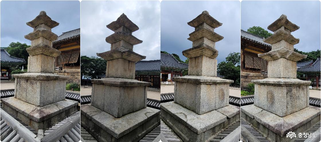 천년고찰 예산 덕숭산 수덕사 대웅전 마당의 삼층석탑 2.