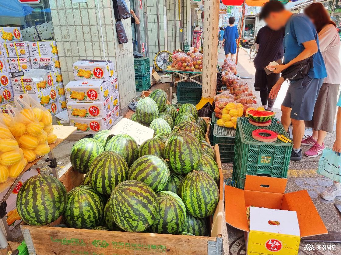 공주 오일장 과일 판매점